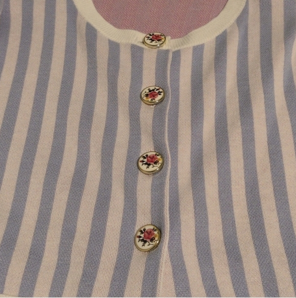 NWT For Love & Lemons Rose Striped Cardigan Size Small - Picture 6 of 7